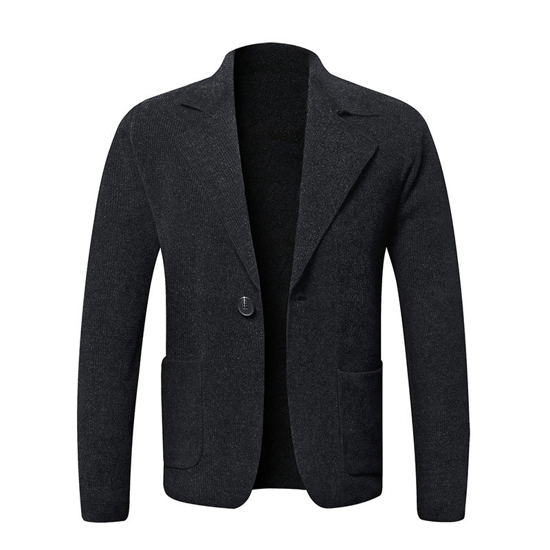 Herrar elegant stickad blazer med praktiska fickor Eva Jonsson-Eva Jonsson