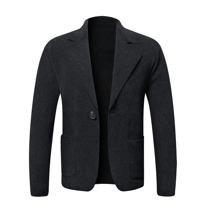 Herrar elegant stickad blazer med praktiska fickor Eva Jonsson-Eva Jonsson