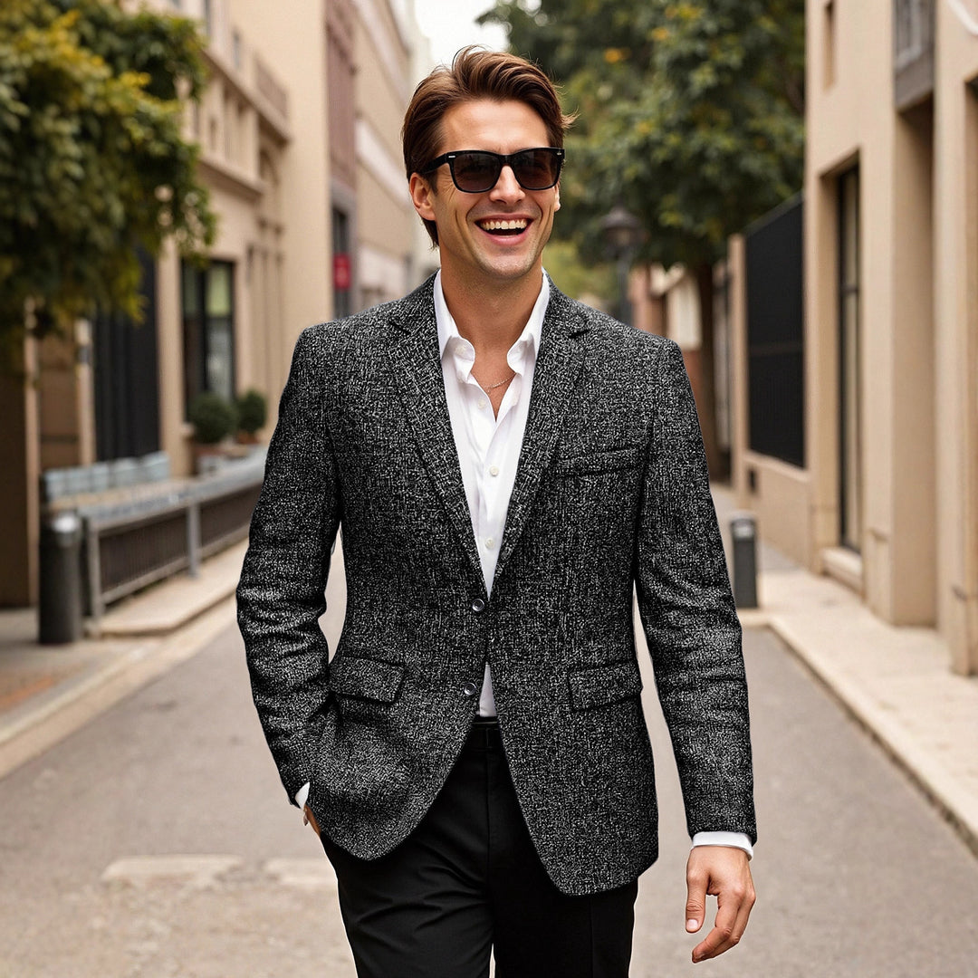 Herrar elegant strukturerad blazer med modernt design och högkvalitativa material Mirla-Eva Jonsson