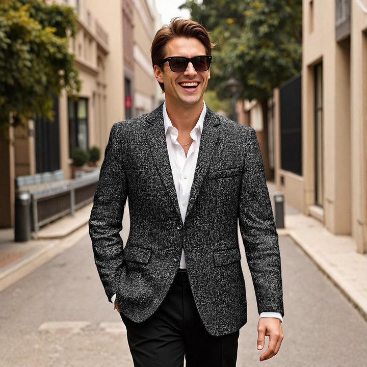 Herrar elegant strukturerad blazer med modernt design och högkvalitativa material Mirla-Eva Jonsson