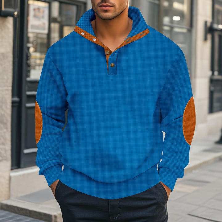 Herrar elegant sweatshirt med strukturerad krage och moderna accenter Mirla-Eva Jonsson