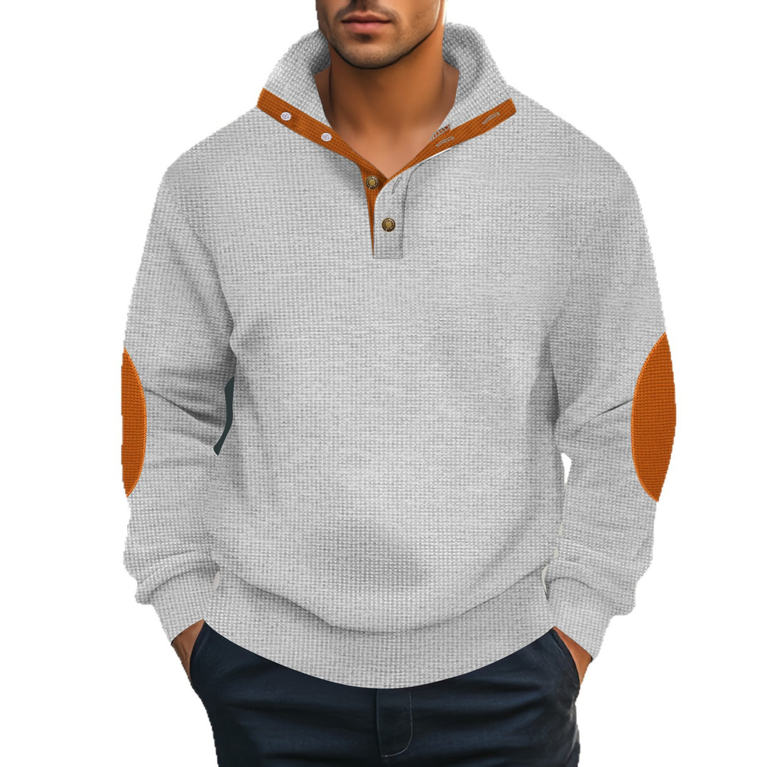 Herrar elegant sweatshirt med strukturerad krage och moderna accenter Mirla-Eva Jonsson