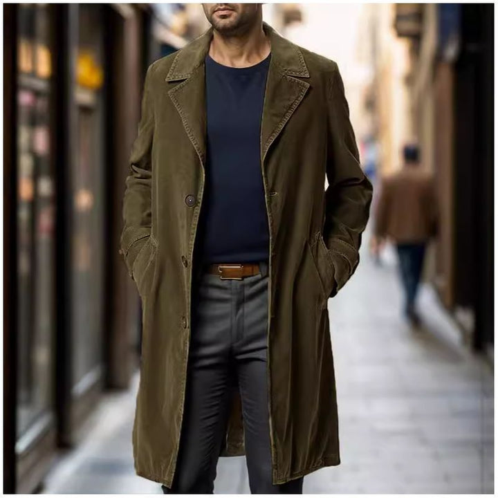 Herrar elegant trenchcoat i högkvalitativt tyg med praktiska fickor Mirla-Eva Jonsson