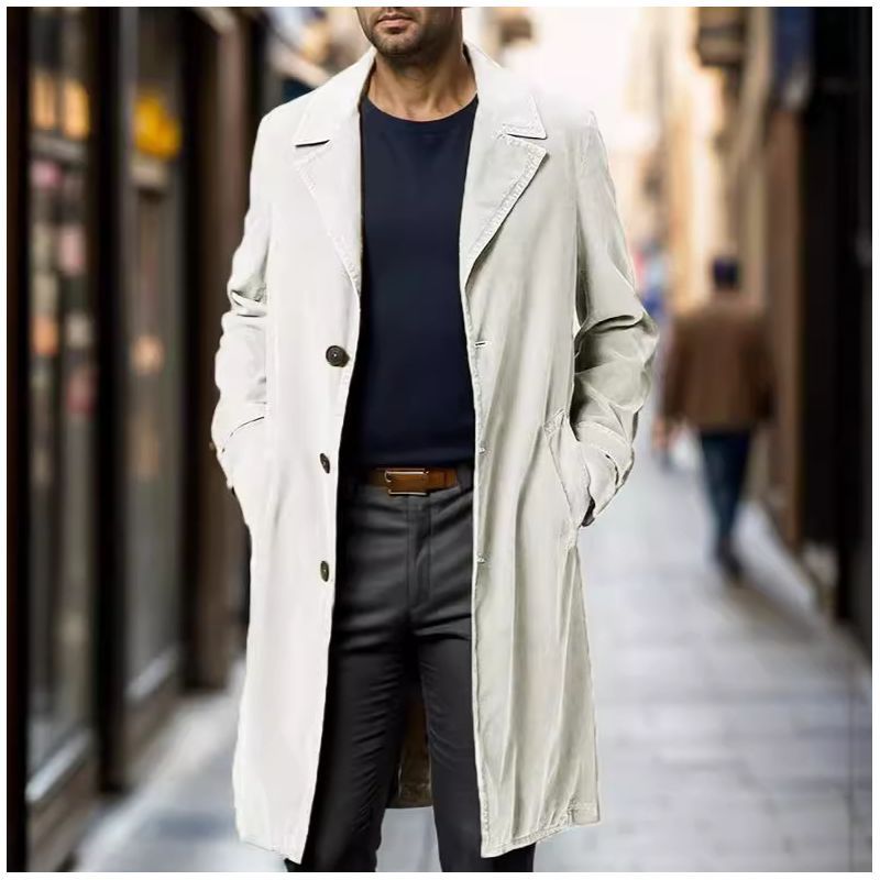 Herrar elegant trenchcoat i högkvalitativt tyg med praktiska fickor Mirla-Eva Jonsson