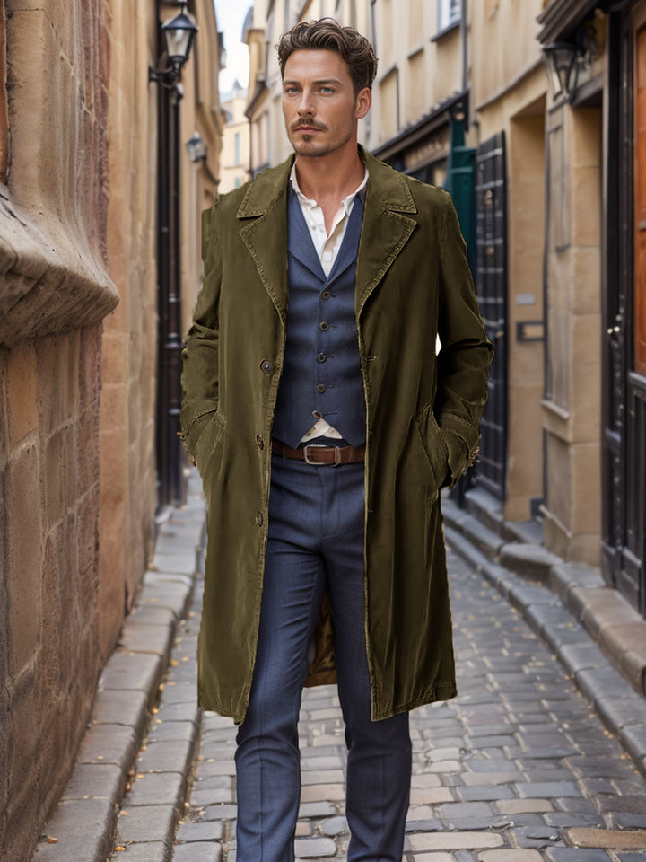 Herrar elegant trenchcoat i högkvalitativt tyg med praktiska fickor Mirla-Eva Jonsson