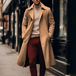 Herrar elegant trenchcoat med högkvalitativ bearbetning och genomgående foder Eva Jonsson-Eva Jonsson