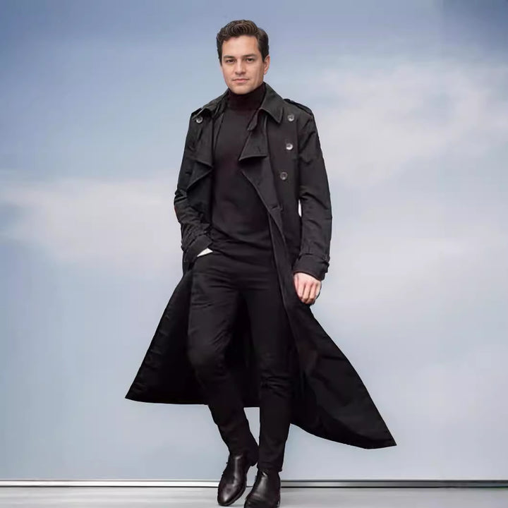 Herrar elegant trenchcoat med midjeband som kan justeras och klassiska detaljer Eva Jonsson-Eva Jonsson