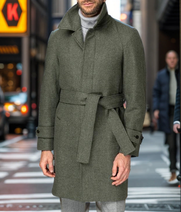 Herrar elegant trenchcoat med midjejusterbart bälte och högkvalitativt foder Eva Jonsson-Eva Jonsson