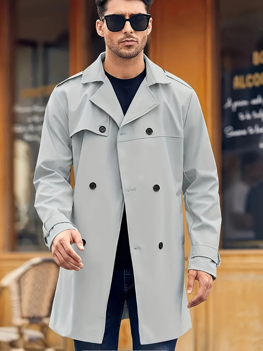 Herrar elegant trenchcoat med praktiska fickor Mirla-Eva Jonsson