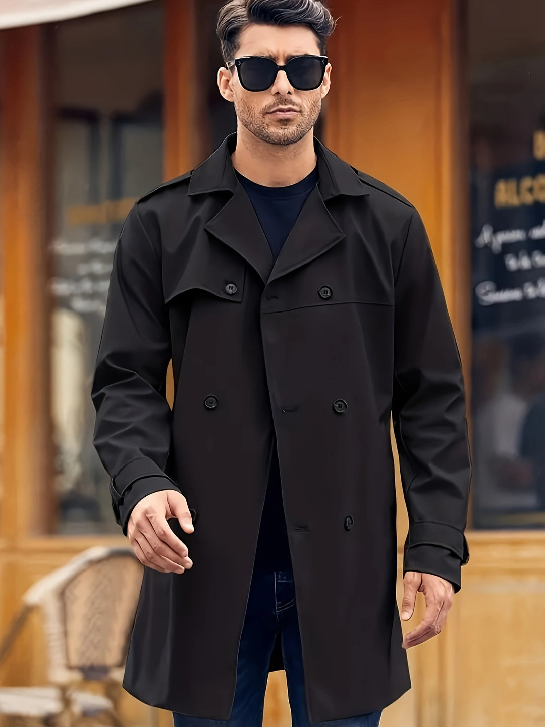 Herrar elegant trenchcoat med praktiska fickor Mirla-Eva Jonsson