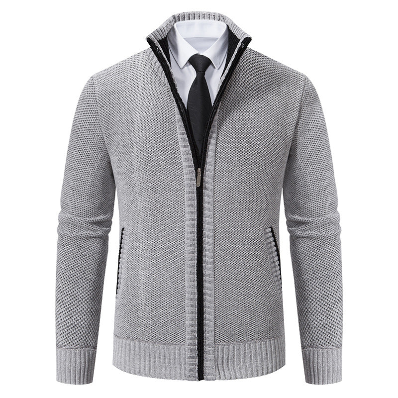 Herrar elegant tröja med modern dragkedja och hög krage Eva Jonsson-Eva Jonsson