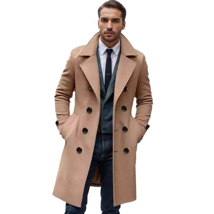 Herrar elegant ull trenchcoat med dubbel knapprad Eva Jonsson-Eva Jonsson