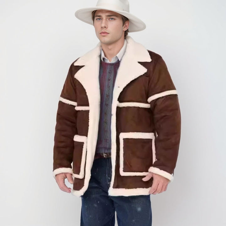 Herrar elegant utomhusjacka med lyxigt lammullsfoder Eva Jonsson-Eva Jonsson