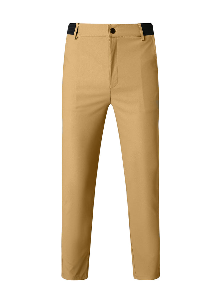 Herrar eleganta Slim-Fit fritidsbyxor med elastisk midja och klassiska detaljer Mirla-Eva Jonsson