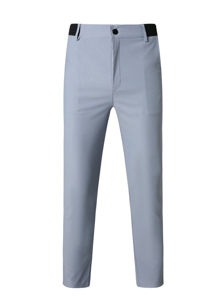 Herrar eleganta Slim-Fit fritidsbyxor med elastisk midja och klassiska detaljer Mirla-Eva Jonsson
