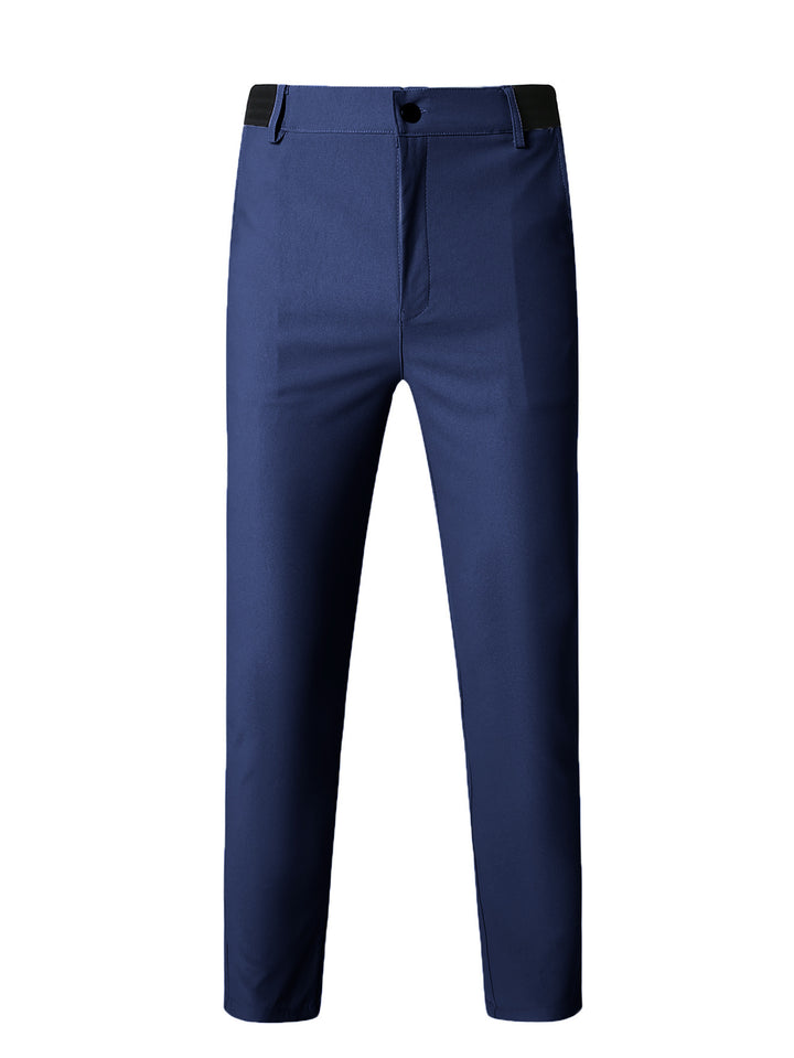 Herrar eleganta Slim-Fit fritidsbyxor med elastisk midja och klassiska detaljer Mirla-Eva Jonsson