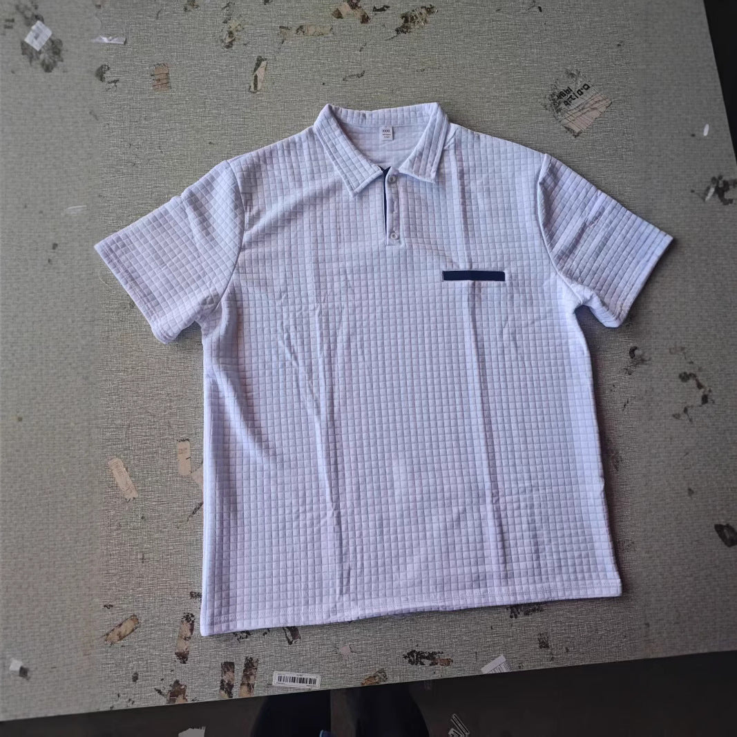 Herrar eleganta kortärmade polo skjorta med strukturerad design Mirla-Eva Jonsson