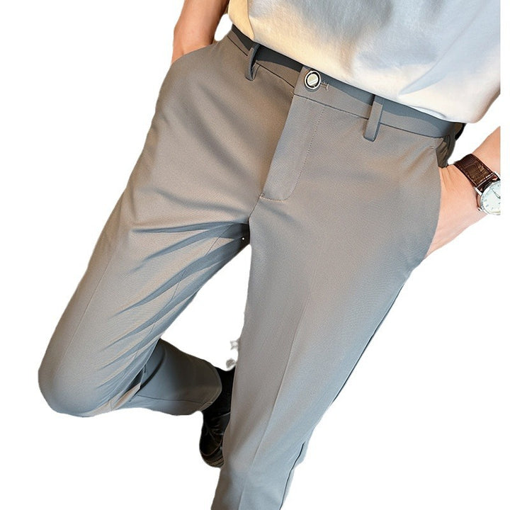 Herrar eleganta slim-fit byxor med hög midja och praktiska fickor Eva Jonsson-Eva Jonsson