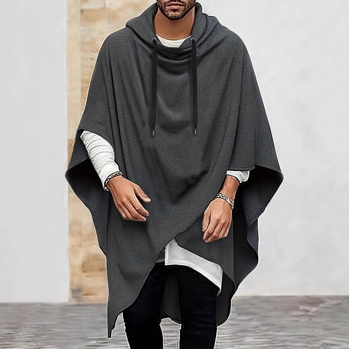 Herrar fashionabel kapuzenponcho i andningsbart material Mirla-Eva Jonsson