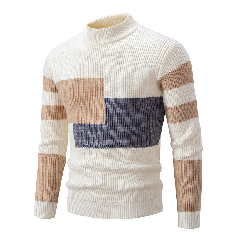 Herrar fashionabel tröja med strukturerad blockdesign Mirla-Eva Jonsson