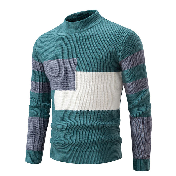 Herrar fashionabel tröja med strukturerad blockdesign Mirla-Eva Jonsson