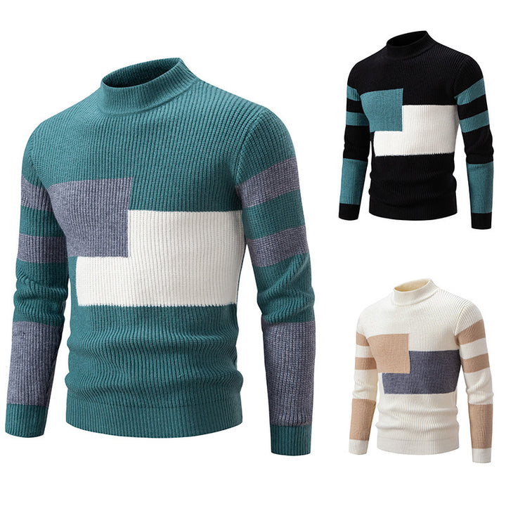 Herrar fashionabel tröja med strukturerad blockdesign Mirla-Eva Jonsson