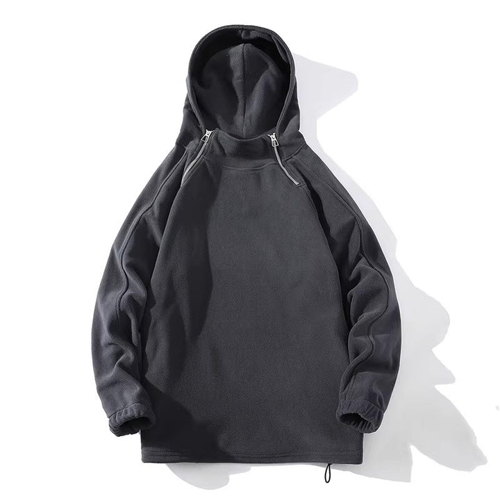 Herrar fleece hoodie med dragkedja och hög krage Mirla-Eva Jonsson
