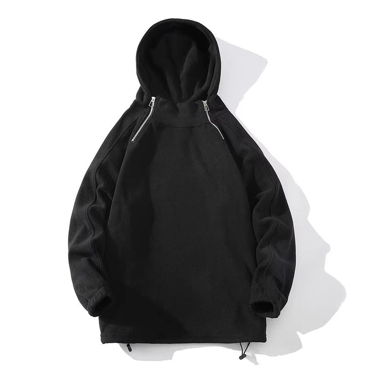 Herrar fleece hoodie med dragkedja och hög krage Mirla-Eva Jonsson