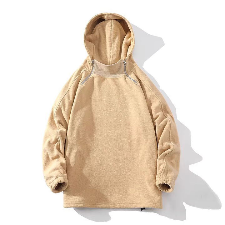 Herrar fleece hoodie med dragkedja och hög krage Mirla-Eva Jonsson