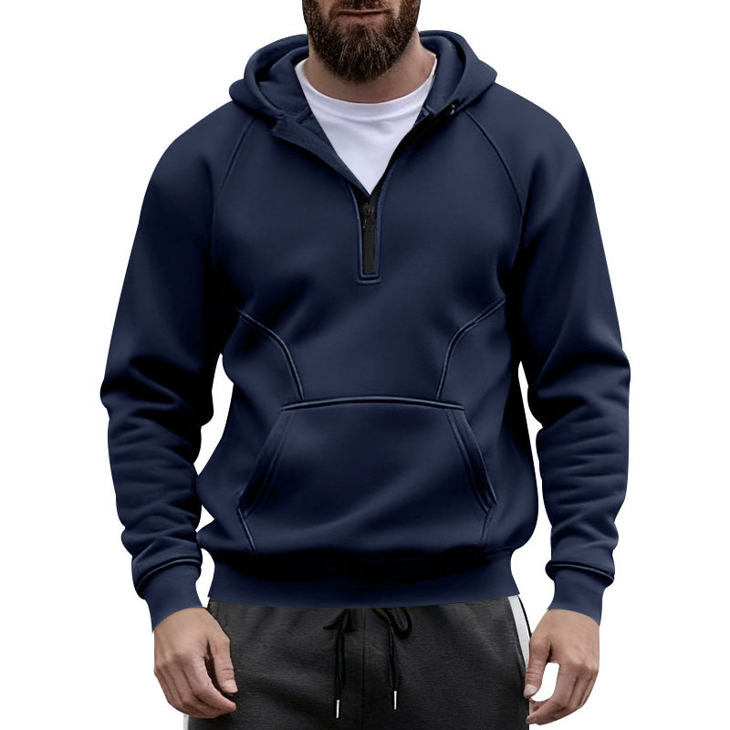 Herrar fleece hoodie med dragkedja och känguruficka Mirla-Eva Jonsson