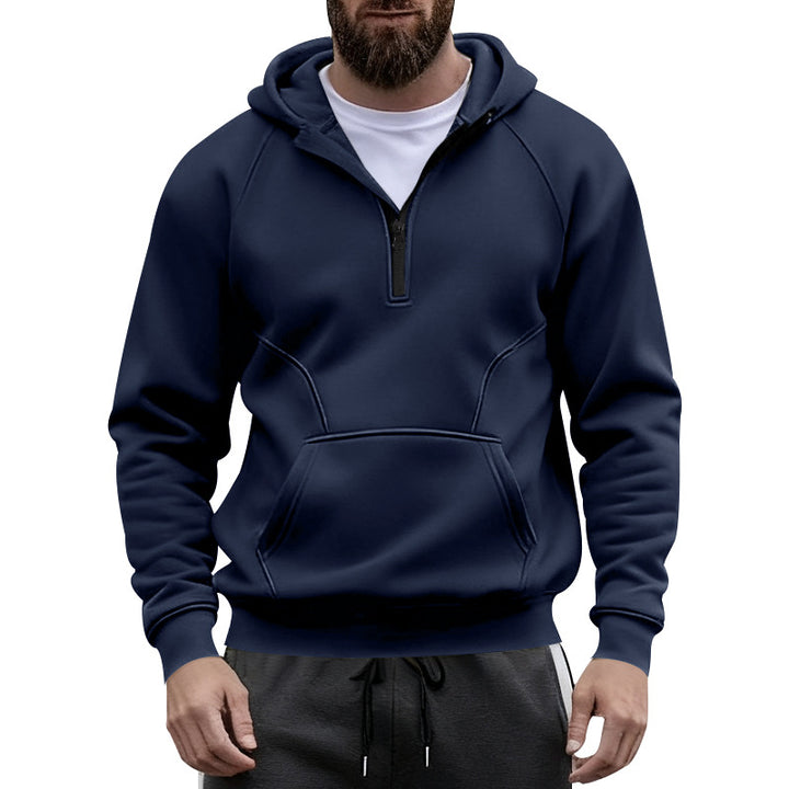 Herrar fleece hoodie med dragkedja och känguruficka Mirla-Eva Jonsson