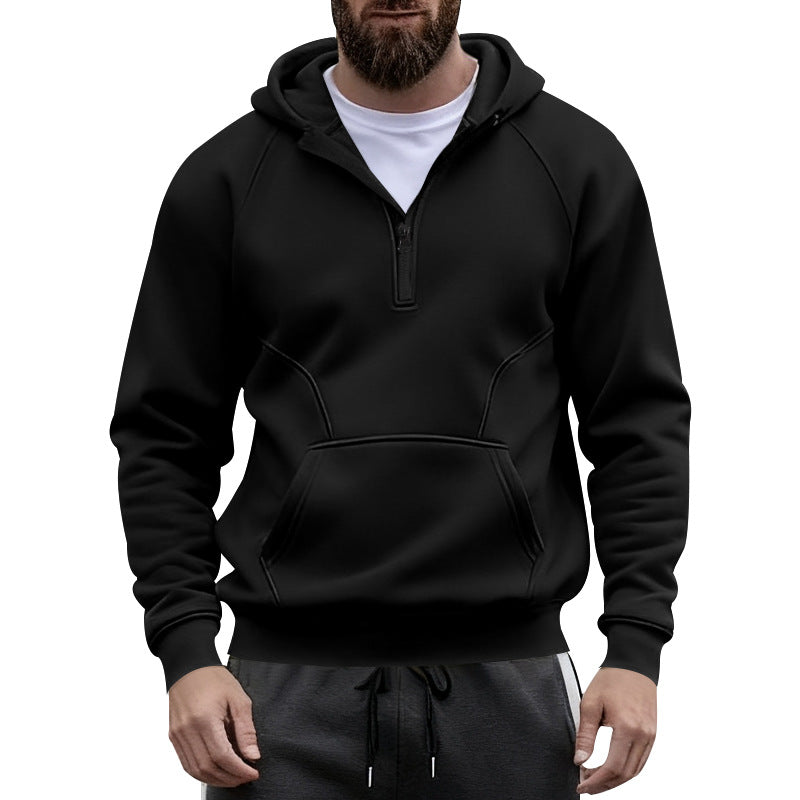 Herrar fleece hoodie med dragkedja och känguruficka Mirla-Eva Jonsson