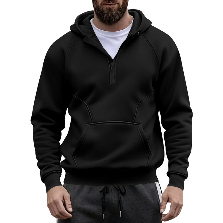 Herrar fleece hoodie med dragkedja och känguruficka Mirla-Eva Jonsson