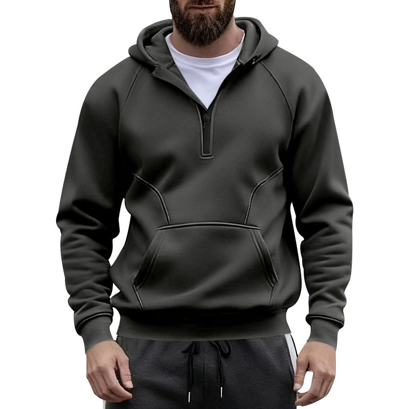 Herrar fleece hoodie med dragkedja och känguruficka Mirla-Eva Jonsson