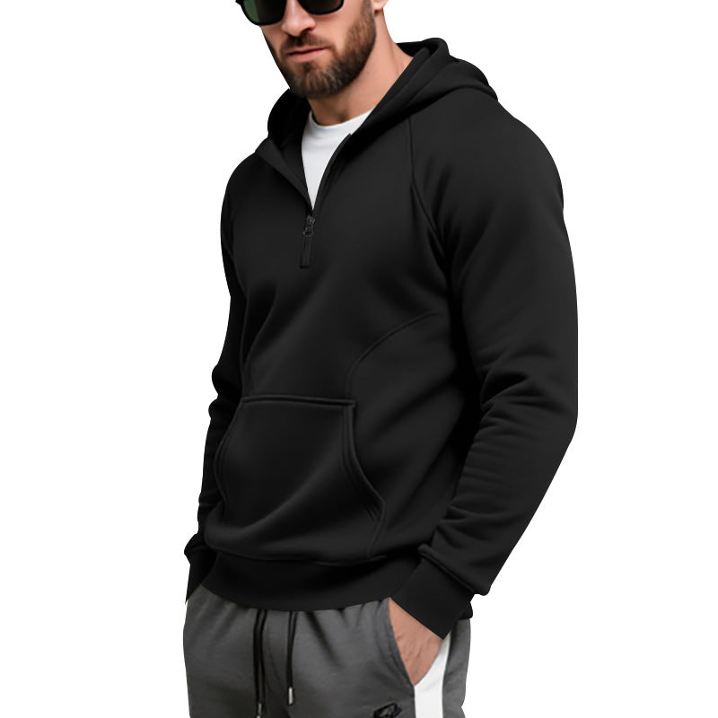 Herrar fleece hoodie med dragkedja och känguruficka Mirla-Eva Jonsson