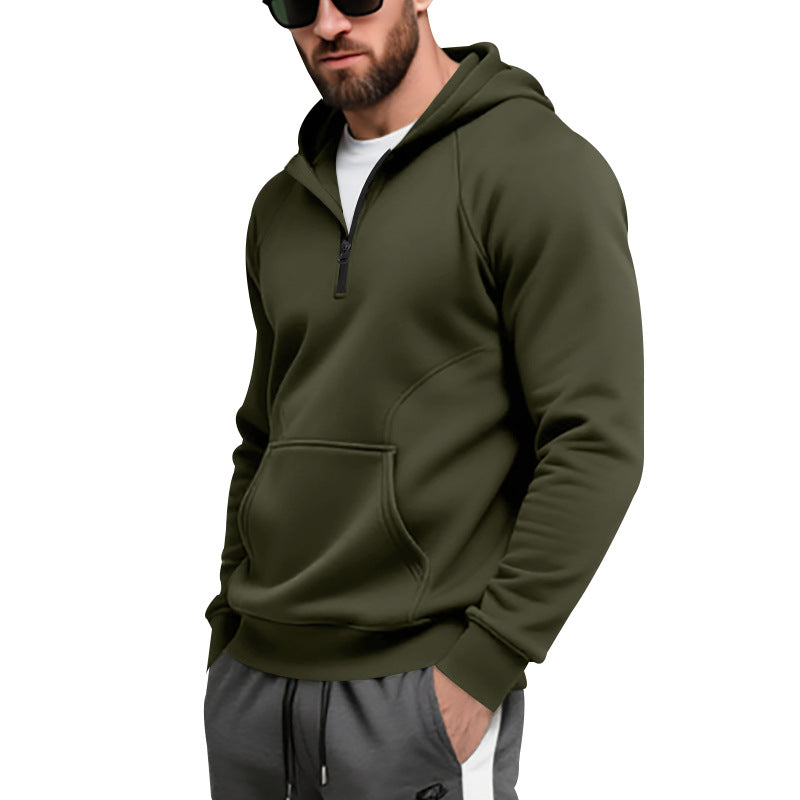 Herrar fleece hoodie med dragkedja och känguruficka Mirla-Eva Jonsson
