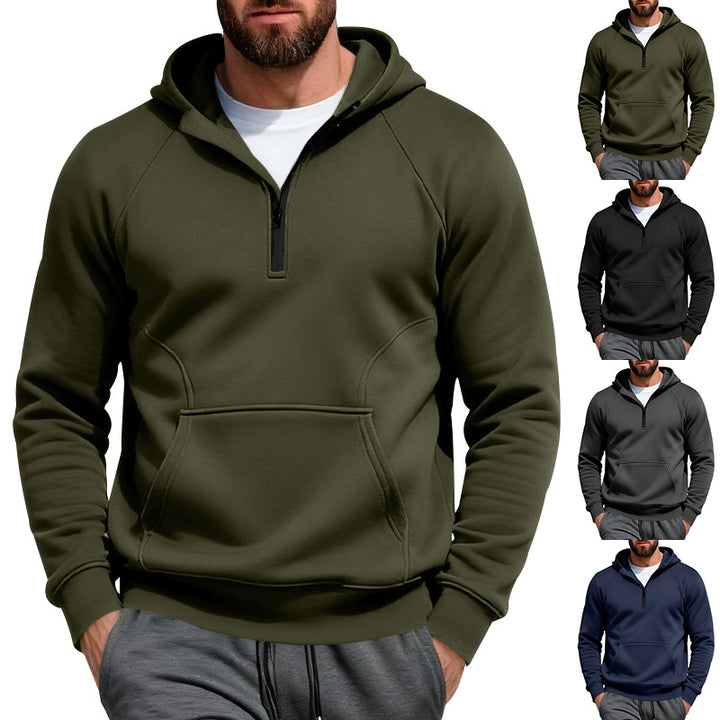 Herrar fleece hoodie med dragkedja och känguruficka Mirla-Eva Jonsson