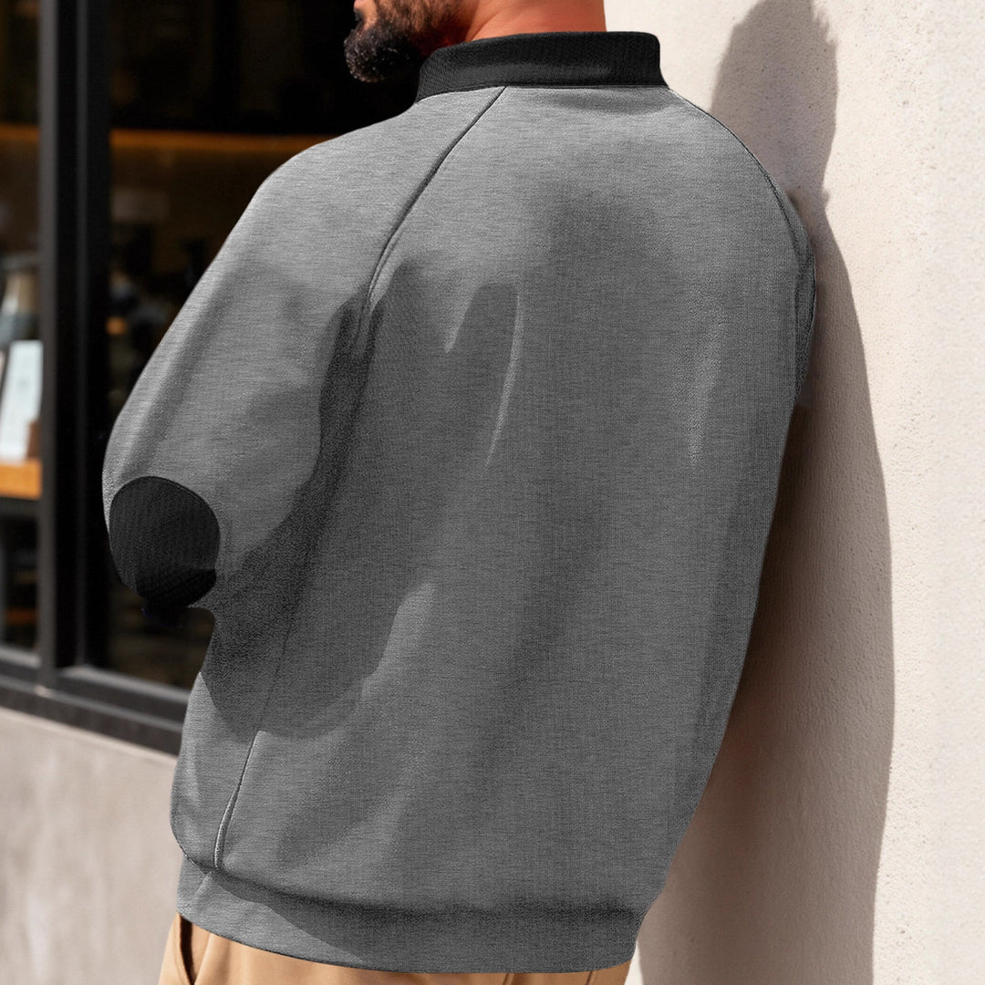 Herrar fleece-hoodie med innovativ dragkedja och kontrastdetaljer Mirla-Eva Jonsson