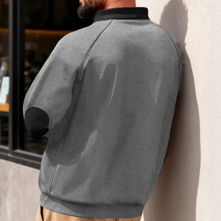 Herrar fleece-hoodie med innovativ dragkedja och kontrastdetaljer Mirla-Eva Jonsson