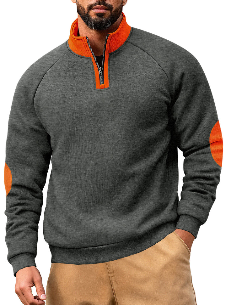 Herrar fleece-hoodie med innovativ dragkedja och kontrastdetaljer Mirla-Eva Jonsson