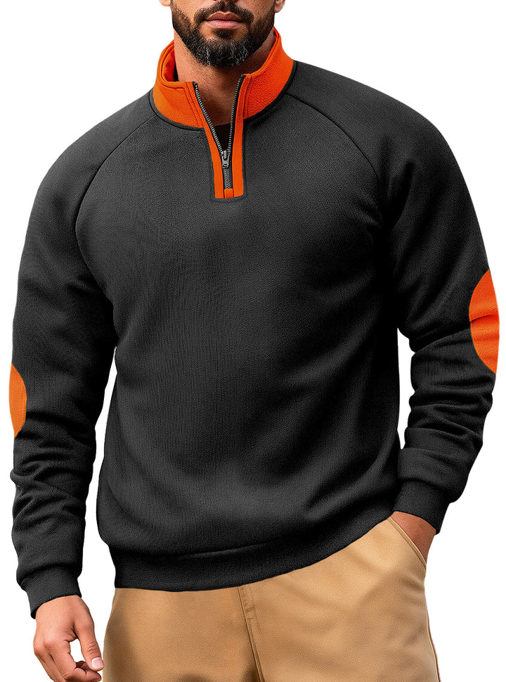 Herrar fleece-hoodie med innovativ dragkedja och kontrastdetaljer Mirla-Eva Jonsson