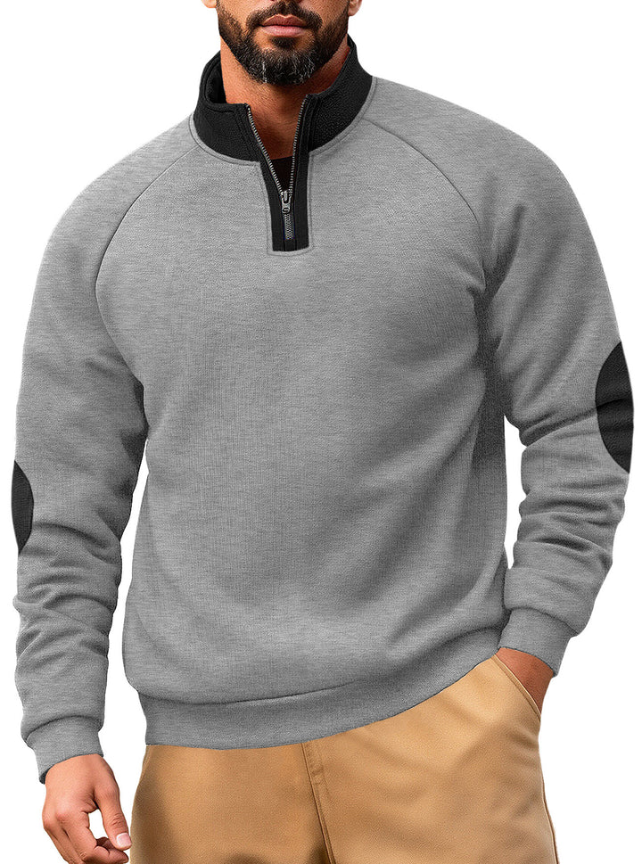 Herrar fleece-hoodie med innovativ dragkedja och kontrastdetaljer Mirla-Eva Jonsson