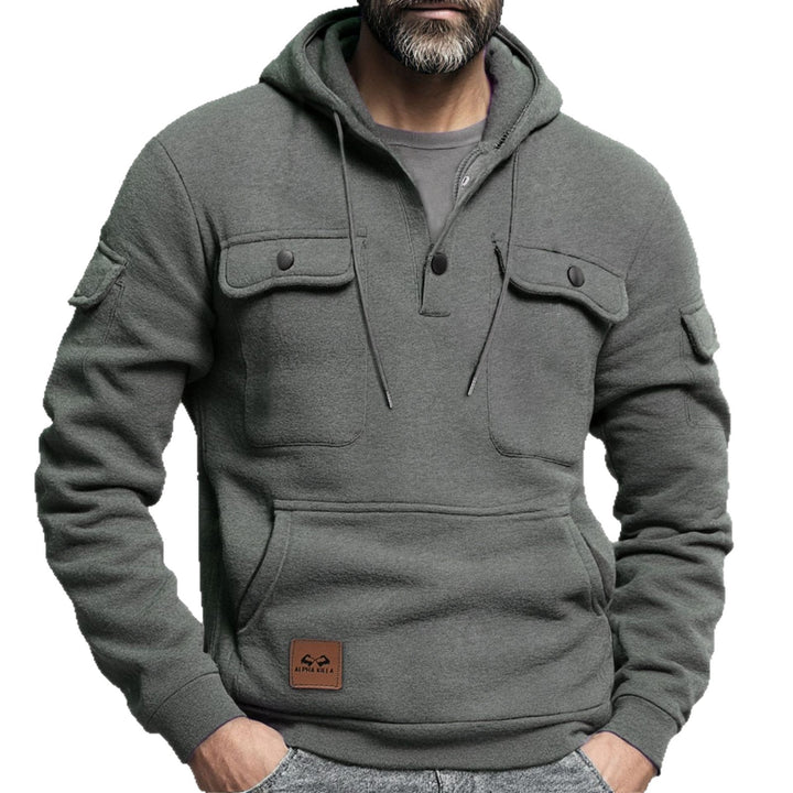 Herrar fleece-hoodie med praktiska bröstfickor Mirla-Eva Jonsson