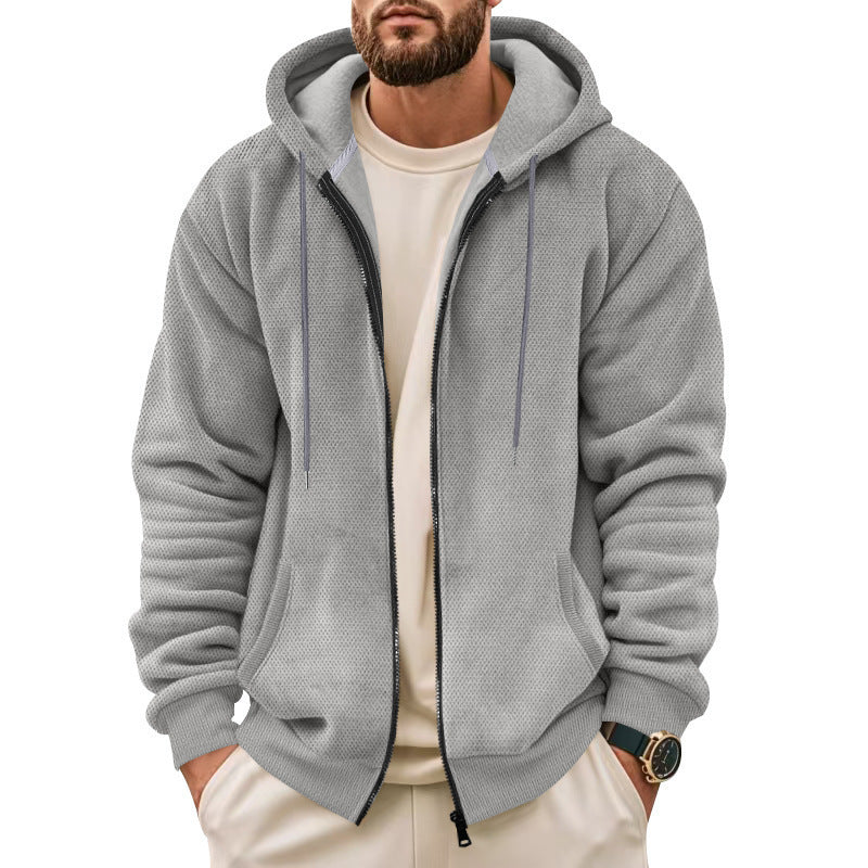 Herrar fleece-hoodie med praktiska fickor Mirla-Eva Jonsson