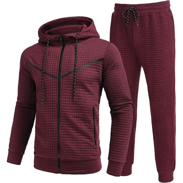 Herrar fleece-joggingdräkt med strukturerad design Mirla-Eva Jonsson