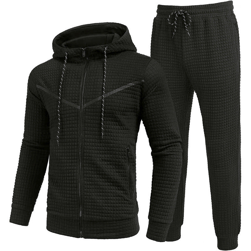 Herrar fleece-joggingdräkt med strukturerad design Mirla-Eva Jonsson