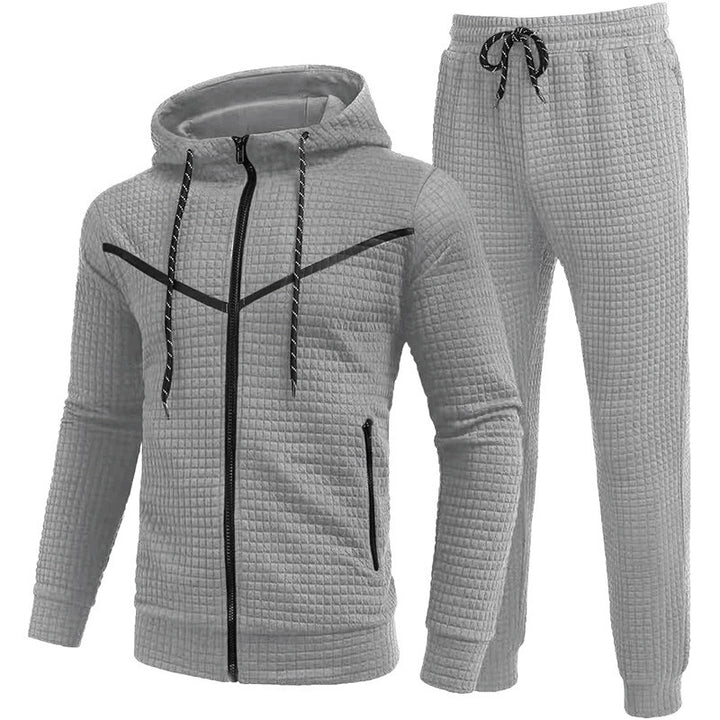 Herrar fleece-joggingdräkt med strukturerad design Mirla-Eva Jonsson