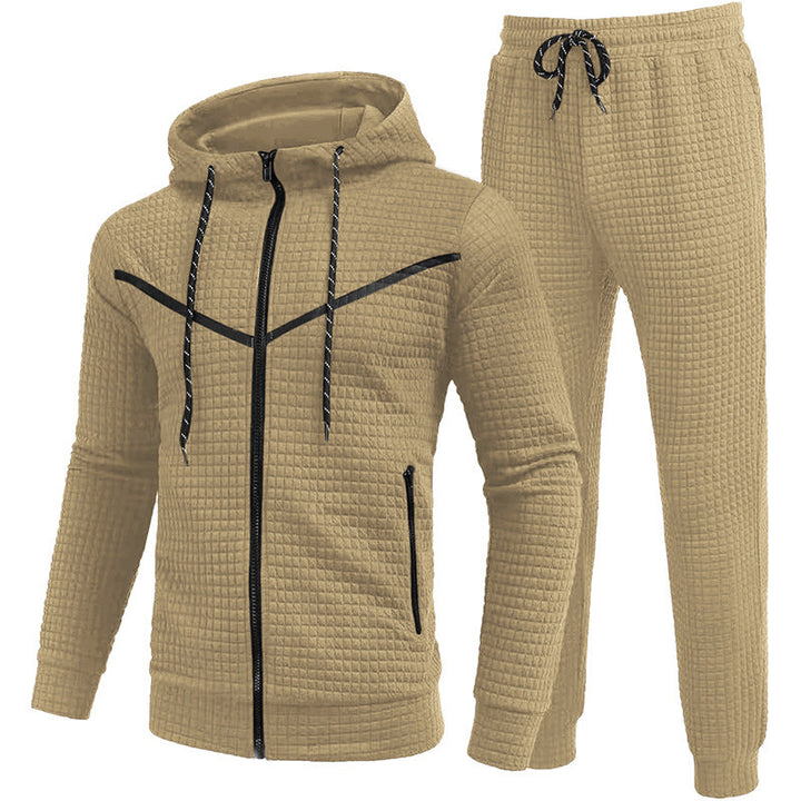 Herrar fleece-joggingdräkt med strukturerad design Mirla-Eva Jonsson