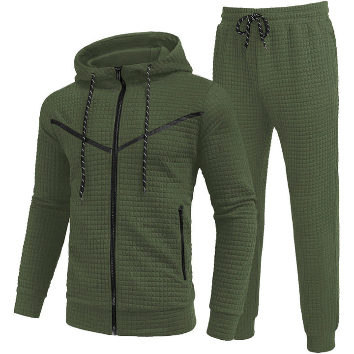 Herrar fleece-joggingdräkt med strukturerad design Mirla-Eva Jonsson