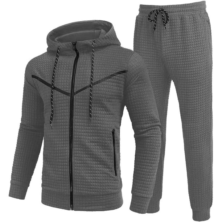 Herrar fleece-joggingdräkt med strukturerad design Mirla-Eva Jonsson